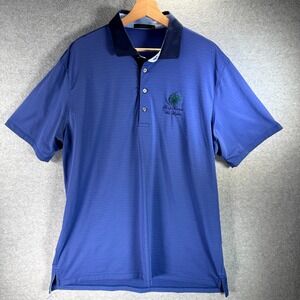 Greyson Polo Shirt Men's XL Purple Striped Side Slit Trump National Los Angeles